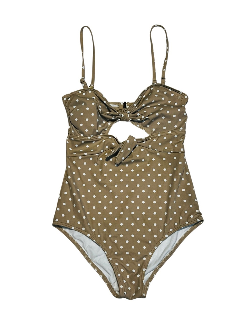 Pink Lily Olive Polka Dot One-Piece‎ Swimsuit